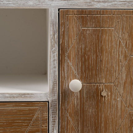 TV-Möbel COUNTRY 150 x 35 x 53,5 cm natürlich Weiß Tannenholz Holz MDF