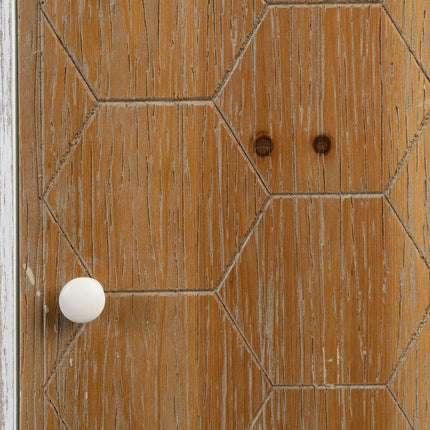 Anrichte COUNTRY natürlich Weiß Tannenholz 120 x 35 x 80 cm Holz MDF