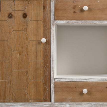 Anrichte COUNTRY natürlich Weiß Tannenholz 120 x 35 x 80 cm Holz MDF