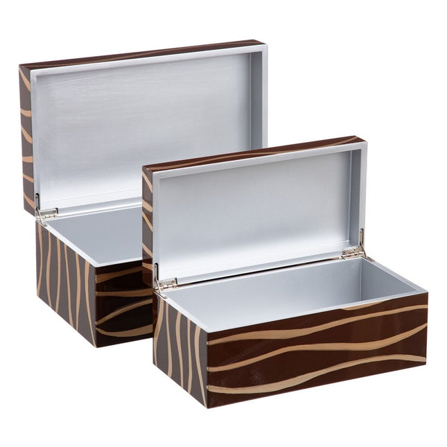 Dekorative Box 35 x 20 x 15 cm Zebra DMF (2 Stück)