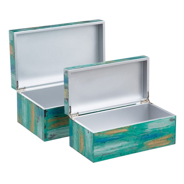 Dekorative Box 35 x 20 x 15 cm abstrakt DMF (2 Stück)