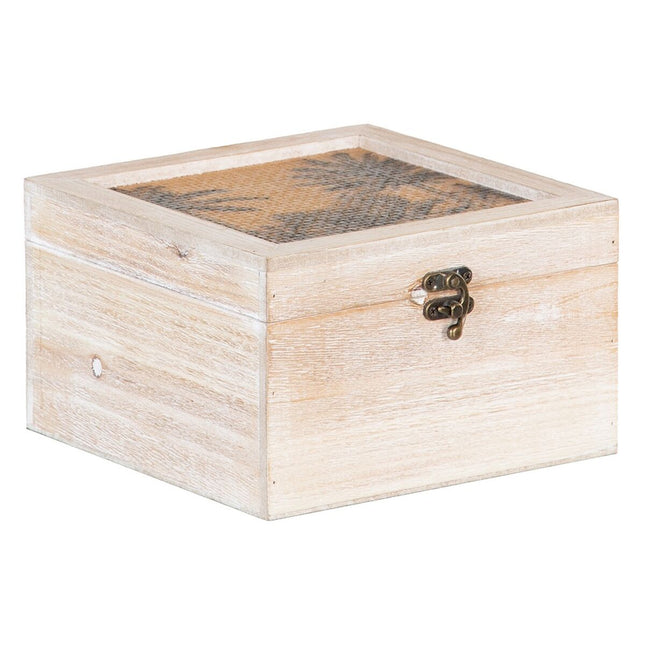 Dekorative Box Rattan 20 x 20 x 12 cm DMF Palme (2 Stück)