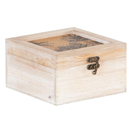 Dekorative Box Rattan 20 x 20 x 12 cm DMF Palme (2 Stück)