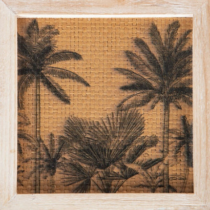Dekorative Box Rattan 20 x 20 x 12 cm DMF Palme (2 Stück)