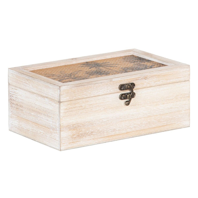 Dekorative Box 30 x 18 x 12 cm Rattan DMF Palme (2 Stück)