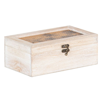 Dekorative Box 30 x 18 x 12 cm Rattan DMF Palme (2 Stück)