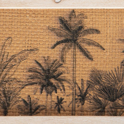 Dekorative Box 30 x 18 x 12 cm Rattan DMF Palme (2 Stück)