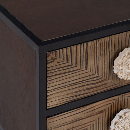 Nachttisch BROWNIE 45 x 33 x 50,5 cm Dunkelbraun Tannenholz Holz MDF