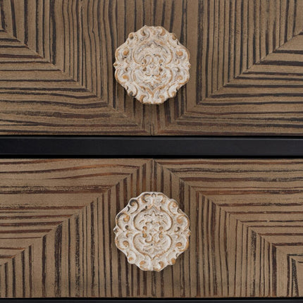 Nachttisch BROWNIE 45 x 33 x 50,5 cm Dunkelbraun Tannenholz Holz MDF