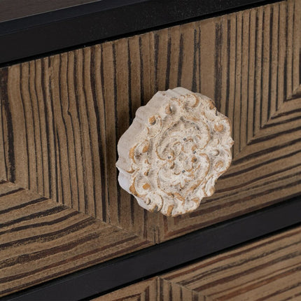 Nachttisch BROWNIE 45 x 33 x 50,5 cm Dunkelbraun Tannenholz Holz MDF
