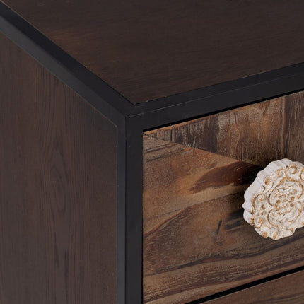 Schubladenschrank BROWNIE Dunkelbraun Tannenholz 80 x 35 x 80 cm Holz MDF