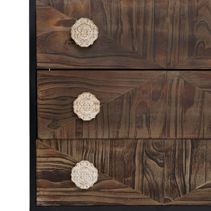 Schubladenschrank BROWNIE Dunkelbraun Tannenholz 80 x 35 x 80 cm Holz MDF