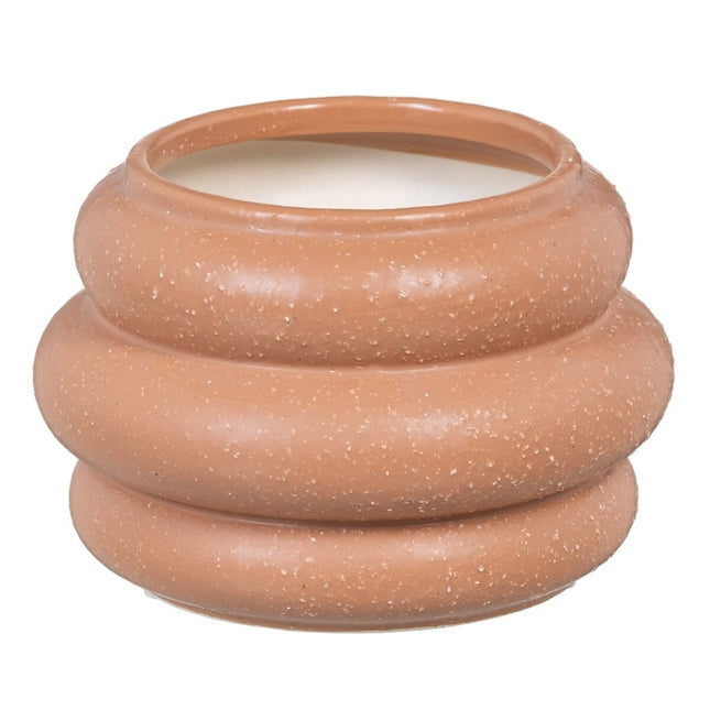 Vase 18 x 18 x 12,5 cm aus Keramik Orange