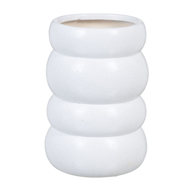 Vase 18,5 x 18,5 x 27 cm aus Keramik Weiß