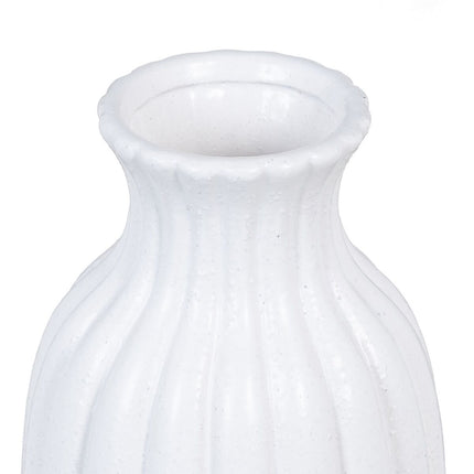 Vase 16,5 x 16,5 x 32 cm aus Keramik Weiß