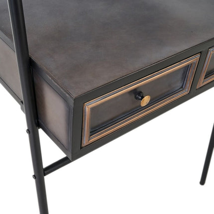 Konsolentisch mit Schubladen BRICK 71 x 34 x 181 cm Kristall Schwarz Gold Metall