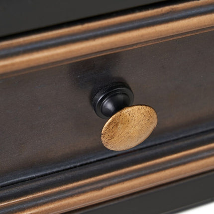 Konsolentisch mit Schubladen BRICK 71 x 34 x 181 cm Kristall Schwarz Gold Metall