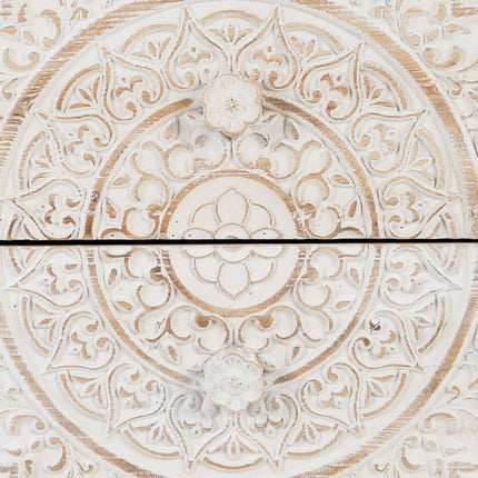 Nachttisch SHABBY CHIC 47 x 43 x 58 cm natürlich Holz Weiß