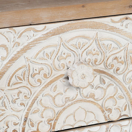 Nachttisch SHABBY CHIC 47 x 43 x 58 cm natürlich Holz Weiß