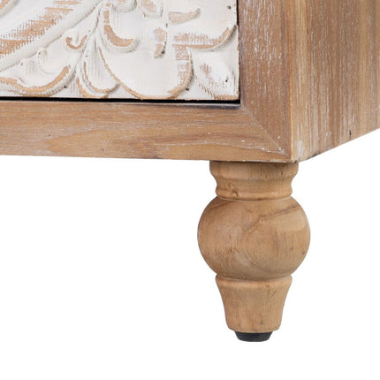 Nachttisch SHABBY CHIC 47 x 43 x 58 cm natürlich Holz Weiß