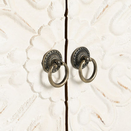 Schrank SHABBY CHIC 64 x 37 x 86 cm natürlich Holz Weiß