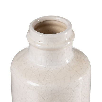 Vase 15,5 x 15,5 x 32 cm aus Keramik Beige
