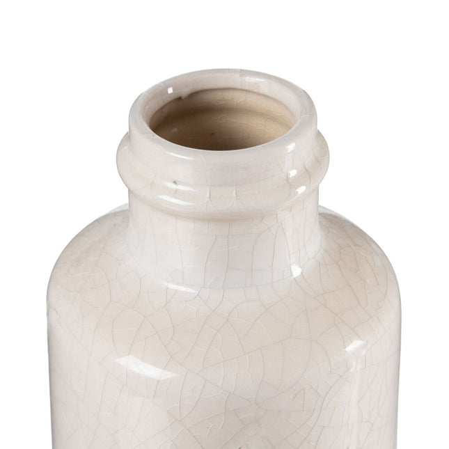 Vase 15,5 x 15,5 x 32 cm aus Keramik Beige