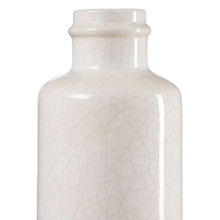 Vase 15,5 x 15,5 x 32 cm aus Keramik Beige