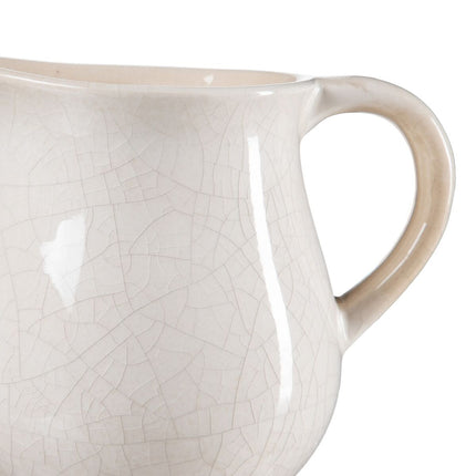 Vase 20 x 15 x 17,5 cm aus Keramik Beige