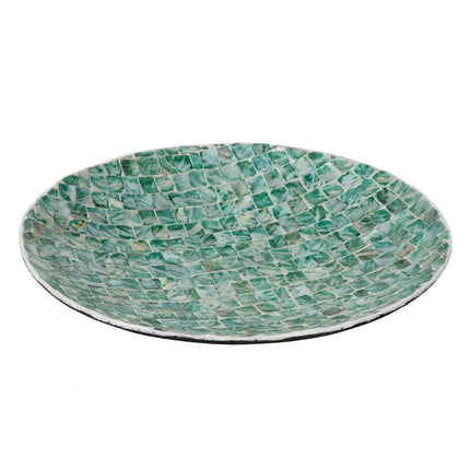 Tischdekoration 70 x 70 x 7 cm Perlmutt Aquamarin