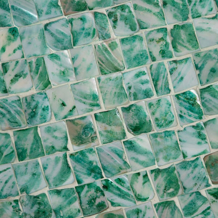 Tischdekoration 70 x 70 x 7 cm Perlmutt Aquamarin