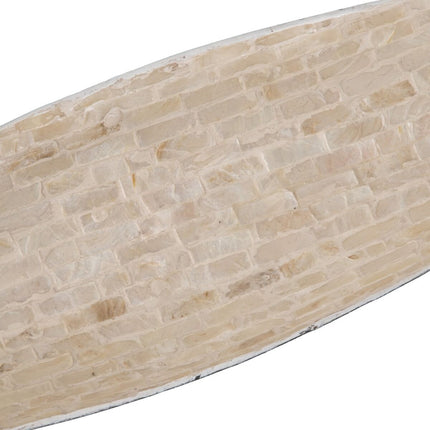 Tischdekoration 60 x 19 x 5,5 cm Weiß Perlmutt