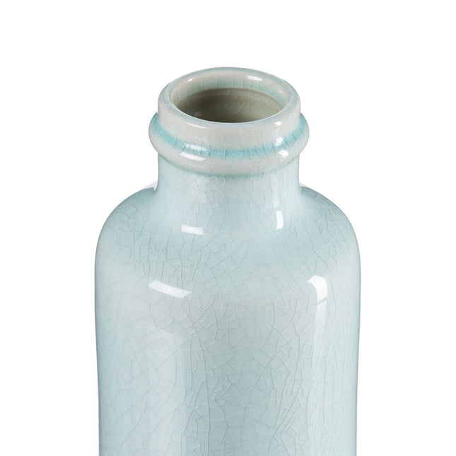 Vase 15,5 x 15,5 x 32,5 cm aus Keramik türkis