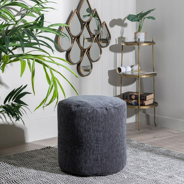 Puff Polyester Dunkelgrau 45 x 45 x 45 cm Acryl