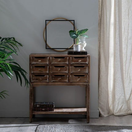 Konsolentisch mit Schubladen NATURE 80 x 36 x 90 cm Tannenholz Holz MDF
