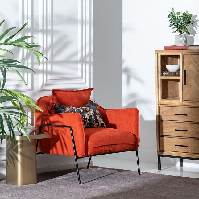 Sessel 76,5 x 70 x 74 cm synthetische Stoffe Metall Orange
