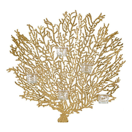 Wanddekoration 58,5 x 8,5 x 55 cm Kristall Gold Metall