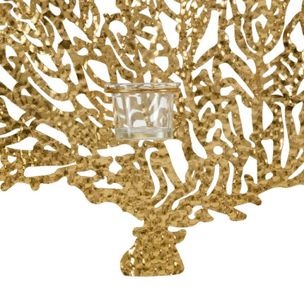 Wanddekoration 58,5 x 8,5 x 55 cm Kristall Gold Metall