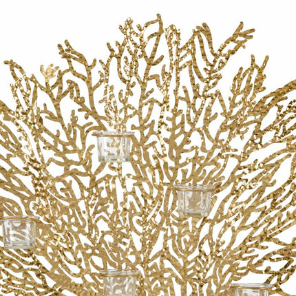 Wanddekoration 58,5 x 8,5 x 55 cm Kristall Gold Metall
