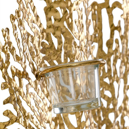 Wanddekoration 58,5 x 8,5 x 55 cm Kristall Gold Metall