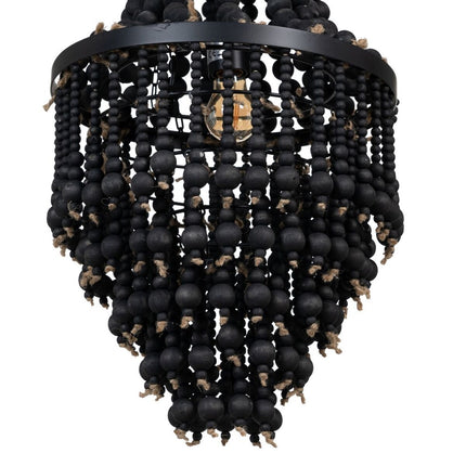 Deckenlampe 35 x 35 x 86 cm Schwarz Metall Holz