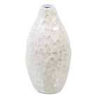 Vase Beige Perlmutt Holz MDF 15 x 15 x 30 cm
