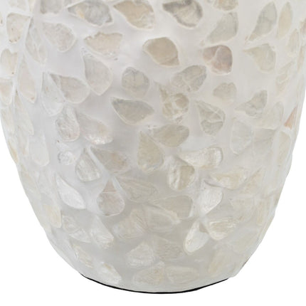 Vase Beige Perlmutt Holz MDF 15 x 15 x 30 cm
