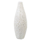 Vase 18 x 18 x 52 cm Beige Perlmutt Holz MDF