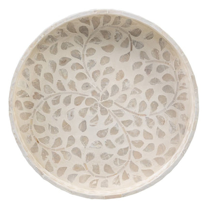 Tablett für Snacks Beige Perlmutt 35 x 35 x 5 cm Holz MDF