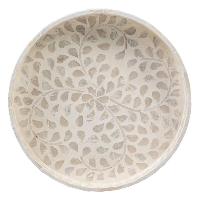 Tablett für Snacks Beige Perlmutt 35 x 35 x 5 cm Holz MDF