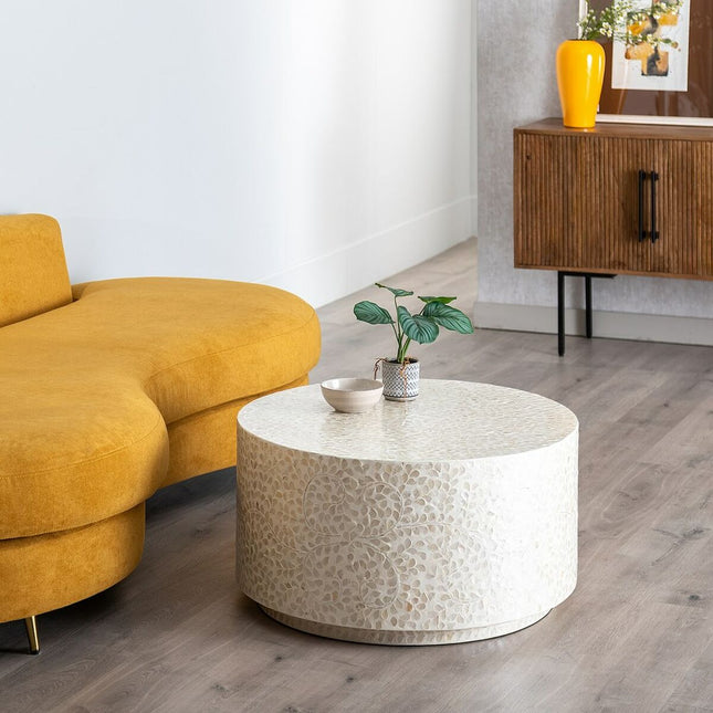 Couchtisch 80 x 80 x 43 cm Perlmutt Holz MDF