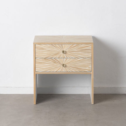 Beistelltisch 56 x 46 x 58 cm Beige Bambus Holz MDF