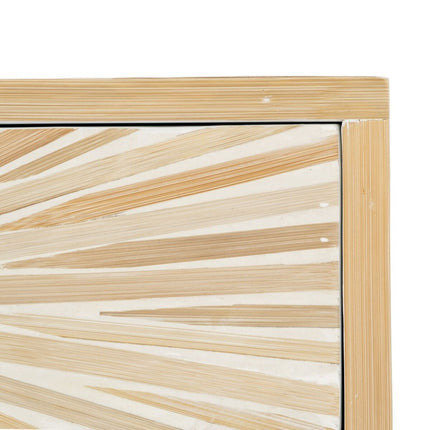 Beistelltisch 56 x 46 x 58 cm Beige Bambus Holz MDF