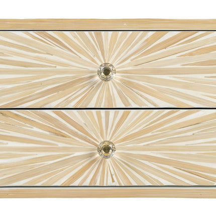 Beistelltisch 56 x 46 x 58 cm Beige Bambus Holz MDF